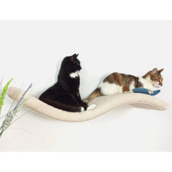 Metal Base Cat Wall Shelf WAVE 95 cm Symmetrical Left, SH-M-W95-SL