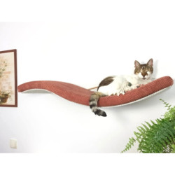 Metal Base Cat Wall Shelf WAVE 95 cm Unsymmetrical Right, SH-M-W95-UR