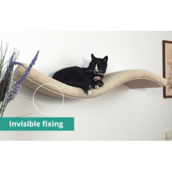 Metal Base Cat Wall Shelf WAVE 95 cm Unsymmetrical Right, SH-M-W95-UR 2