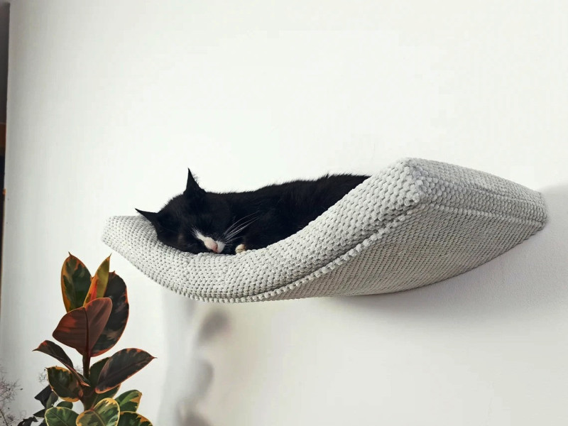 Półka ścienna dla kota, wisząca ŁUK 60 cm SH-M-A60