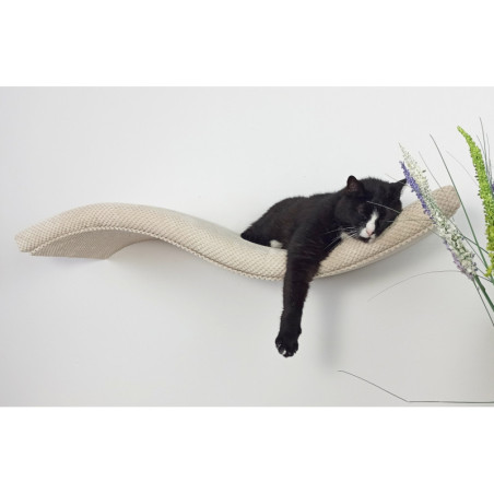 Metal Base Cat Wall Shelf WAVE 95 cm Unsymmetrical Left, SH-M-W95-UL