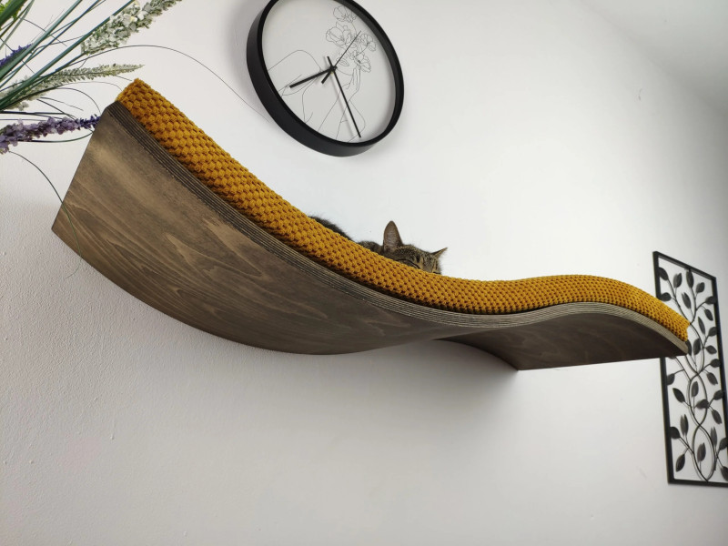 Półka ścienna dla kota, wisząca FALA 95 cm NL SH-W-W95L