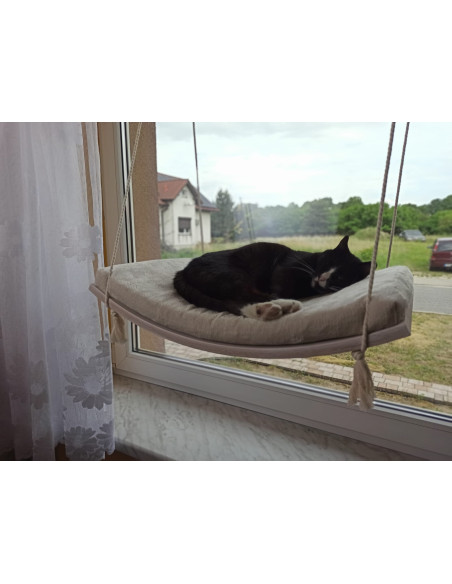 Półka okienna dla kota, łóżko wiszące, huśtawka z widokiem, 60 cm, SH-W-A60-G