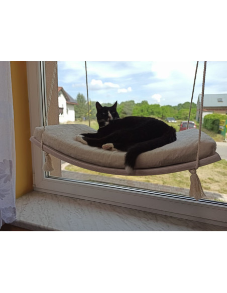 Półka okienna dla kota, łóżko wiszące, huśtawka z widokiem, 60 cm, SH-W-A60-G