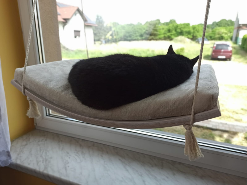 Półka okienna dla kota, łóżko wiszące, huśtawka z widokiem, 60 cm, SH-W-A60-G
