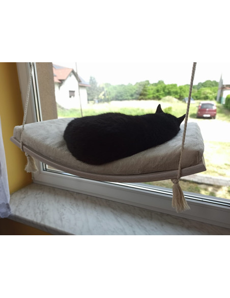 Półka okienna dla kota, łóżko wiszące, huśtawka z widokiem, 60 cm, SH-W-A60-G