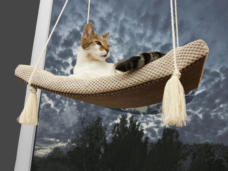 Cat Window Hammock Bed Swing The Arcing View 60cm SH-W-A60-G