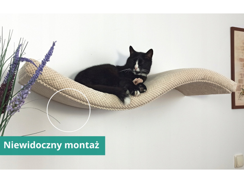 Półka ścienna dla kota, wisząca ŁUK 95 cm SH-M-A95